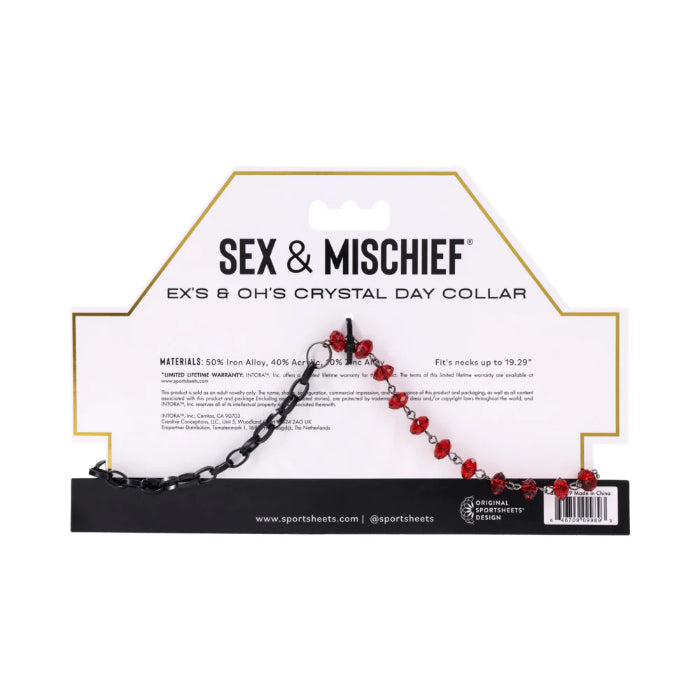 Sportsheets Sex & Mischief Ex's & Oh's Lockable Crystal Day Collar
