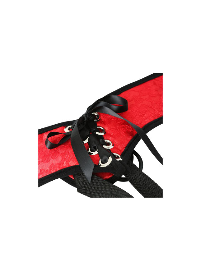 Sportsheets Red Lace Corsette Strap-On Harness