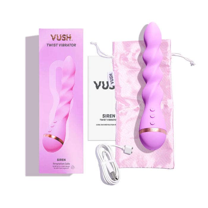 VUSH Siren Twist Rechargeable Rotating Silicone Vibrator