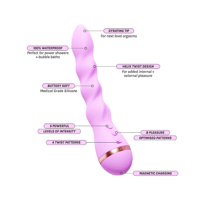 VUSH Siren Twist Rechargeable Rotating Silicone Vibrator