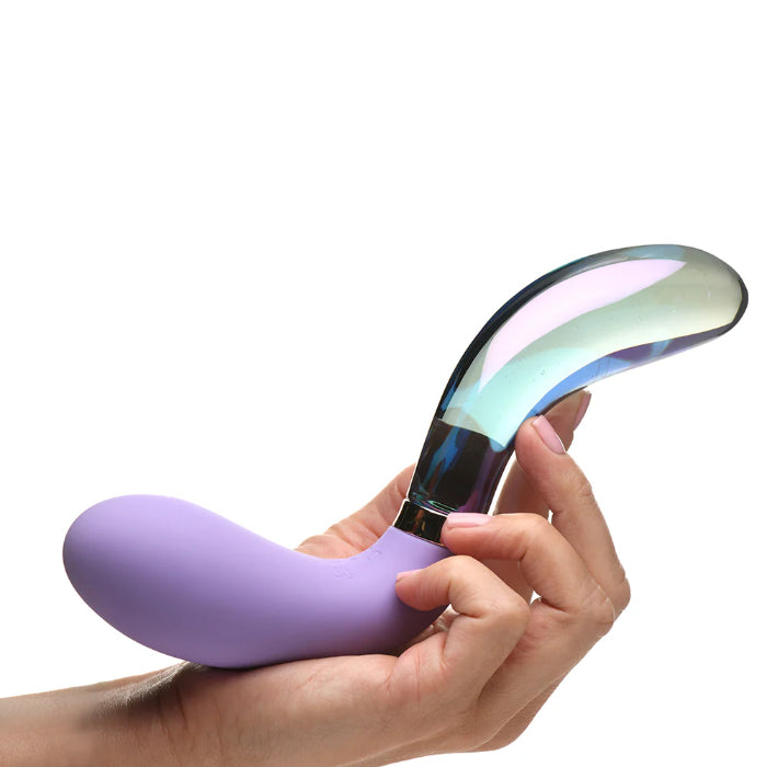 XR Brands Pari Dual Ended Wavy Silicone And Glass Rechargeable G-Spot Vibrator