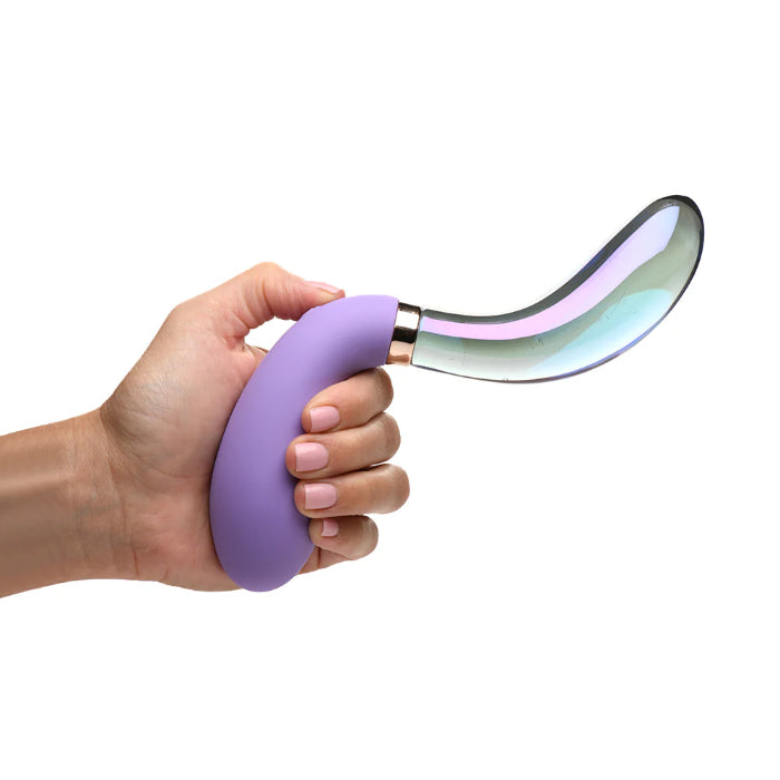 XR Brands Pari Dual Ended Wavy Silicone And Glass Rechargeable G-Spot Vibrator