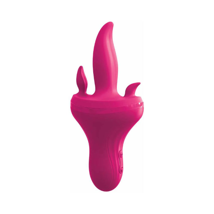 3Some Holey Trinity Triple Tongue Rechargeable Triple Stimulator Rotating Silicone Tongue Vibrator With Ergonomic Handle