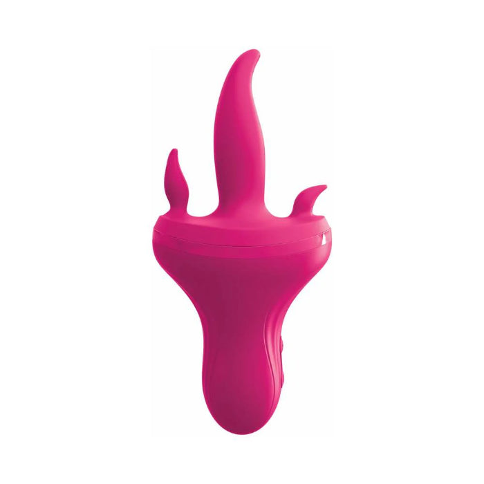 3Some Holey Trinity Triple Tongue Rechargeable Triple Stimulator Rotating Silicone Tongue Vibrator With Ergonomic Handle