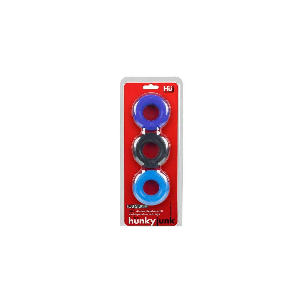Hunkyjunk Huj Elastomer Cock Ring 3-Pack