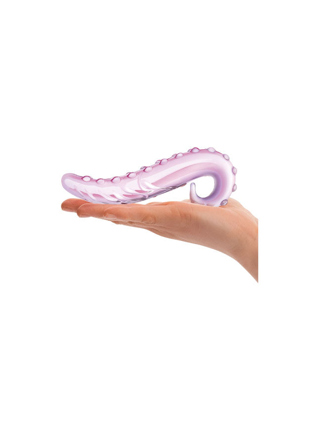 6" Lick-it Textured Glass Tongue Shaped Dildo