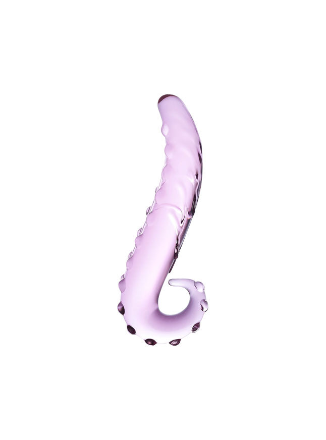 6" Lick-it Textured Glass Tongue Shaped Dildo
