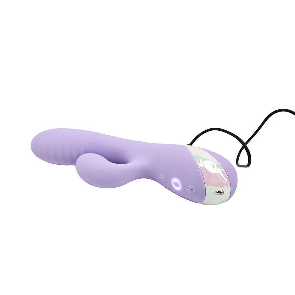 Adam & Eve Bunny Blow Up Rechargeable Silicone Inflatable Dual Stimulator