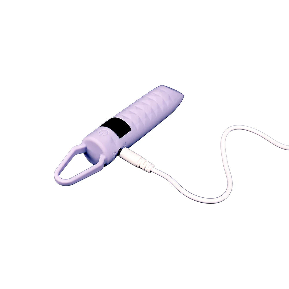 Adam & Eve Finger Waves Rechargeable Textured LED Bullet Vibe With Finger Loop