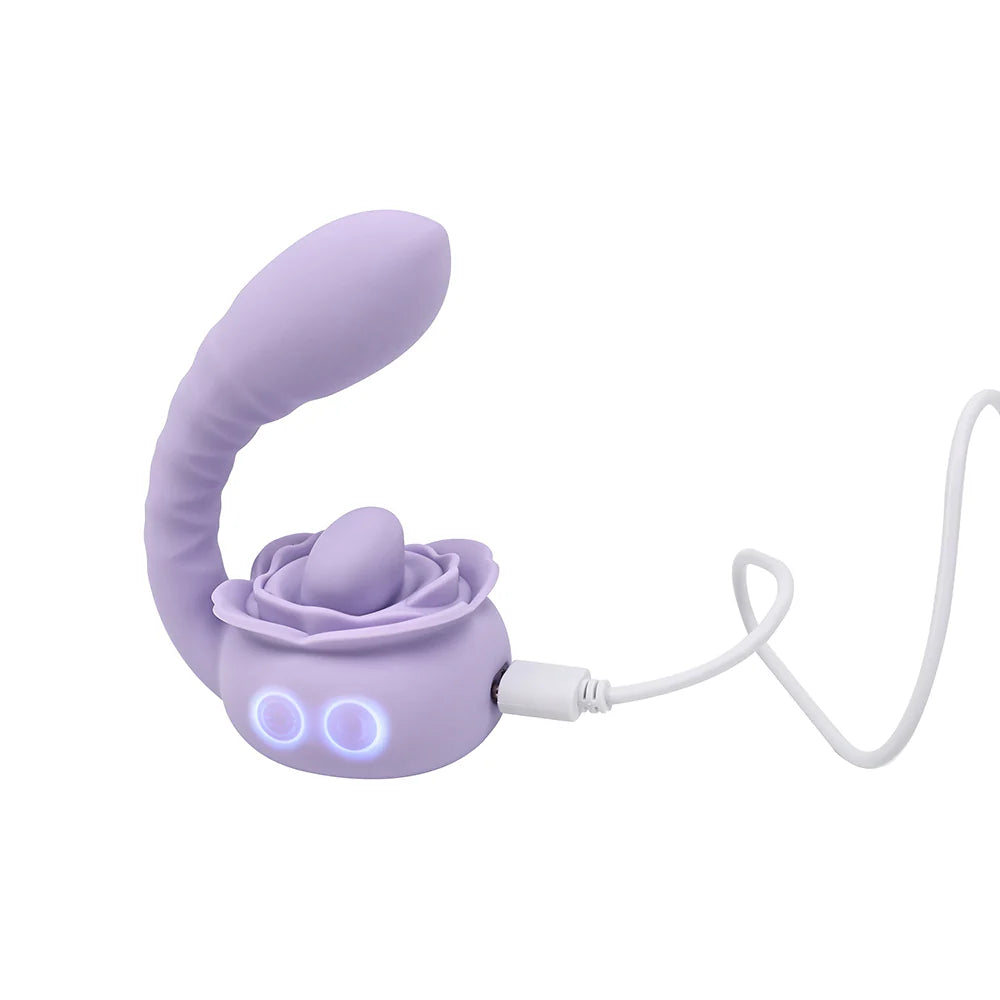 Adam & Eve Lilac Licks Rechargeable Silicone Flicking Tongue and Rotating G-Spot Stimulator