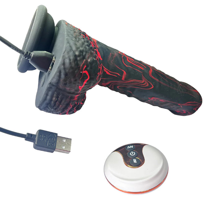Adam & Eve The Bedrocker Rechargeable Silicone Remote Control Thrusting Dildo with Suction Cup
