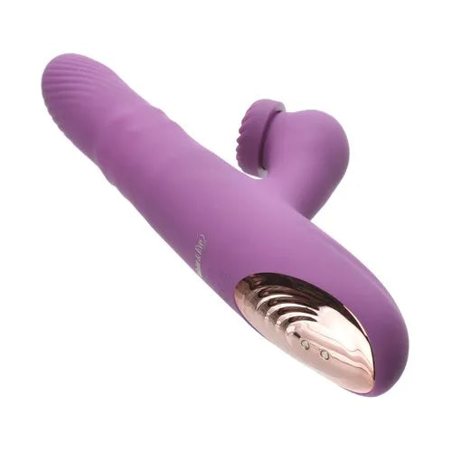 Adam & Eve Rose Gold Revolving Rabbit Thrusting Rechargeable Vibrating Rabbit Style Stimulator With Spinning External Stimulator