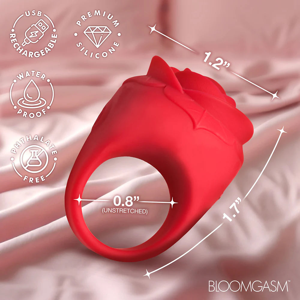 XR Brands Bloomgasm Rose Ring Discreet Finger Vibrator