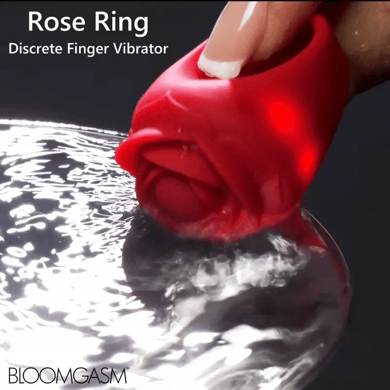 XR Brands Bloomgasm Rose Ring Discreet Finger Vibrator