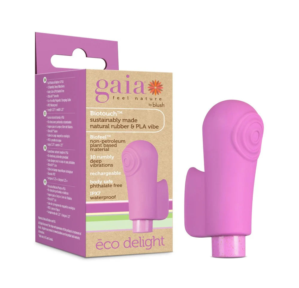 Blush Gaia Eco Delight Rechargeable Bullet And Silicone Textured Finger Sleeve