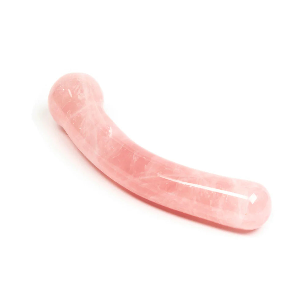 Chakrubs Heart Curve Rose Quartz Wand with Bulbous End