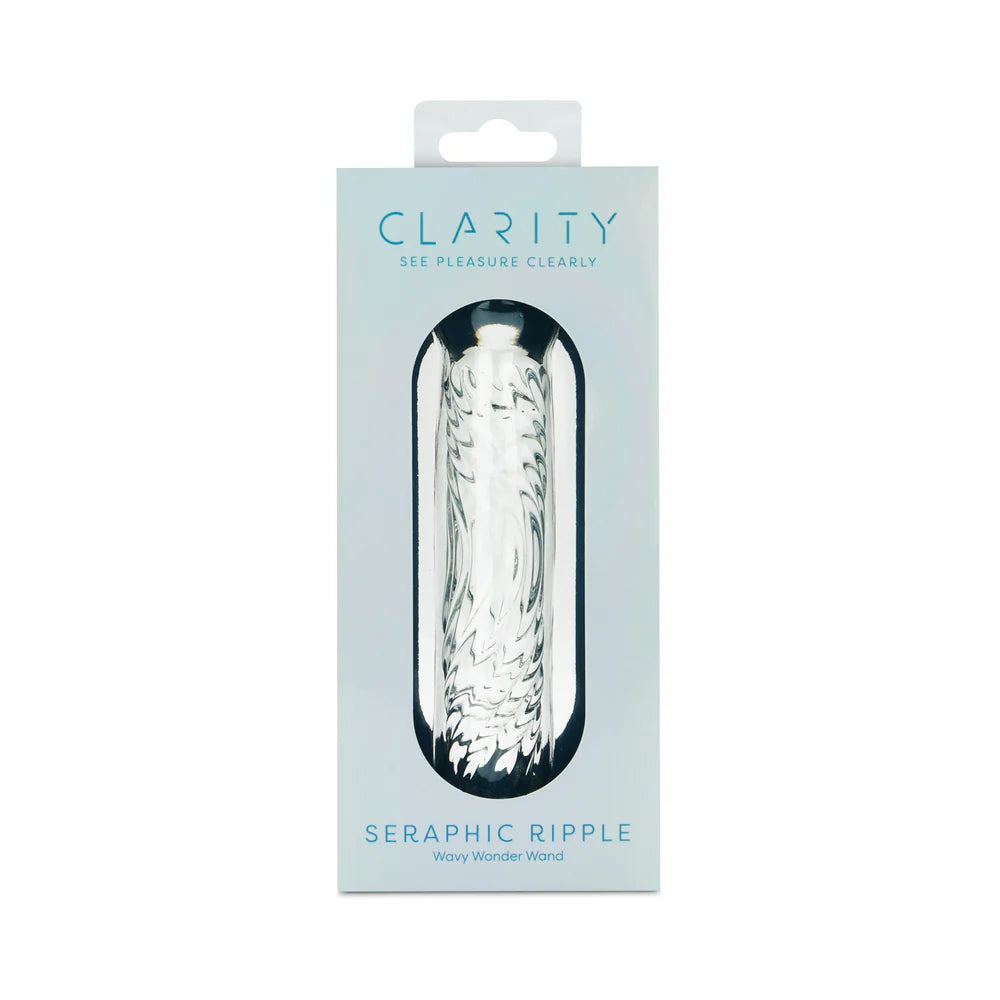 Clarity Seraphic Ripple Textured Glass Dildo