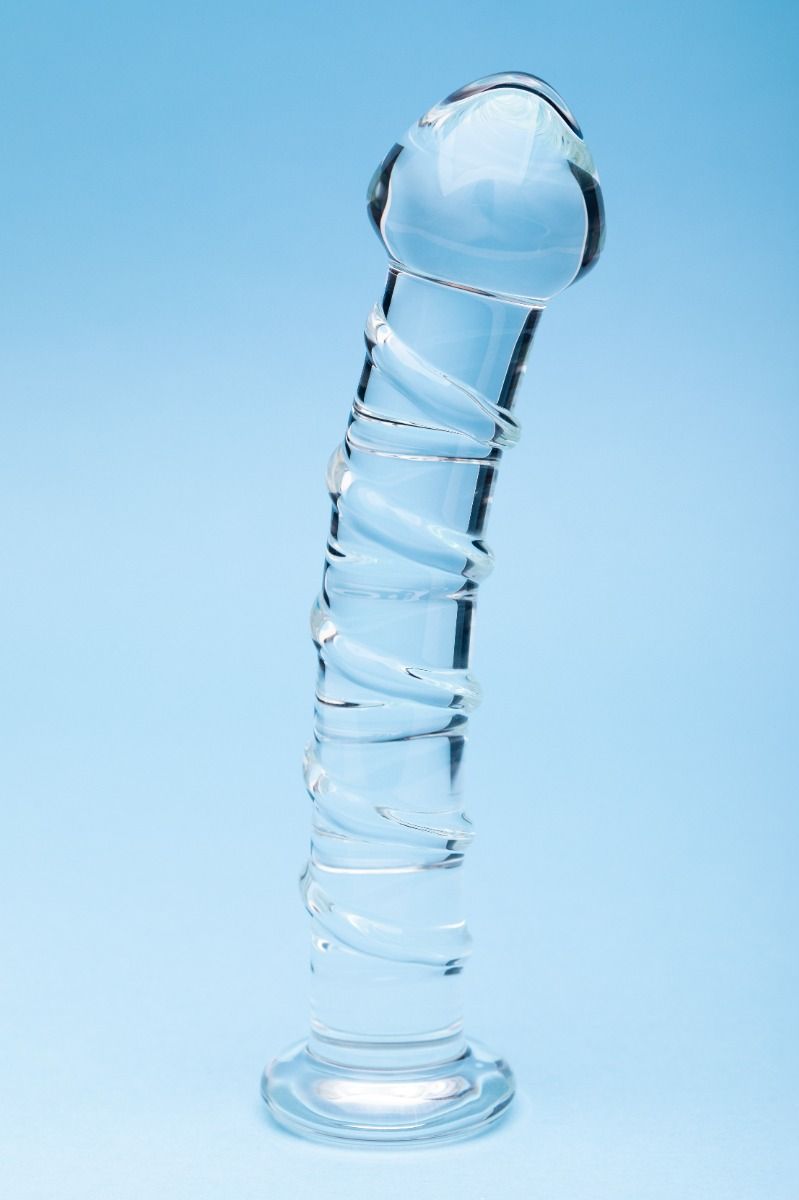 Clarity Seraphic Spiral Textured Glass Dildo