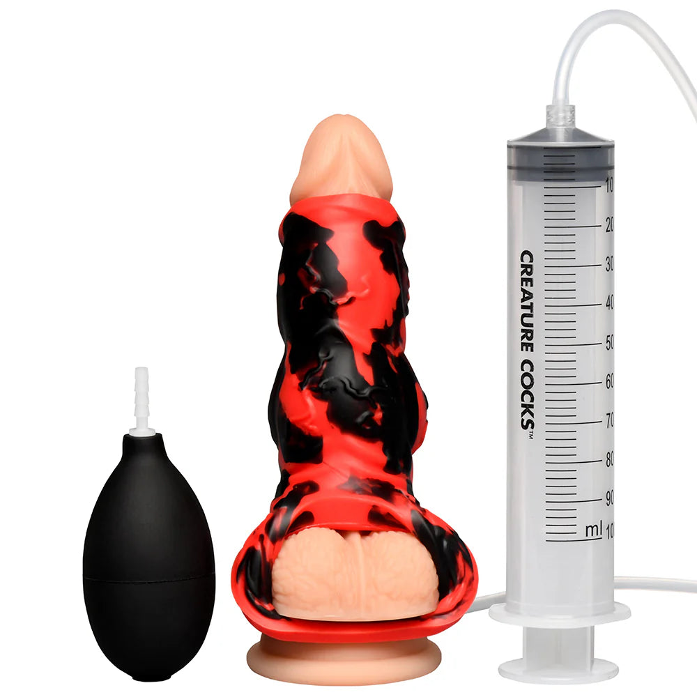 Creature Cocks Hell Hound Squirting Fantasy Shaped Silicone Wearable Penis Enhancer
