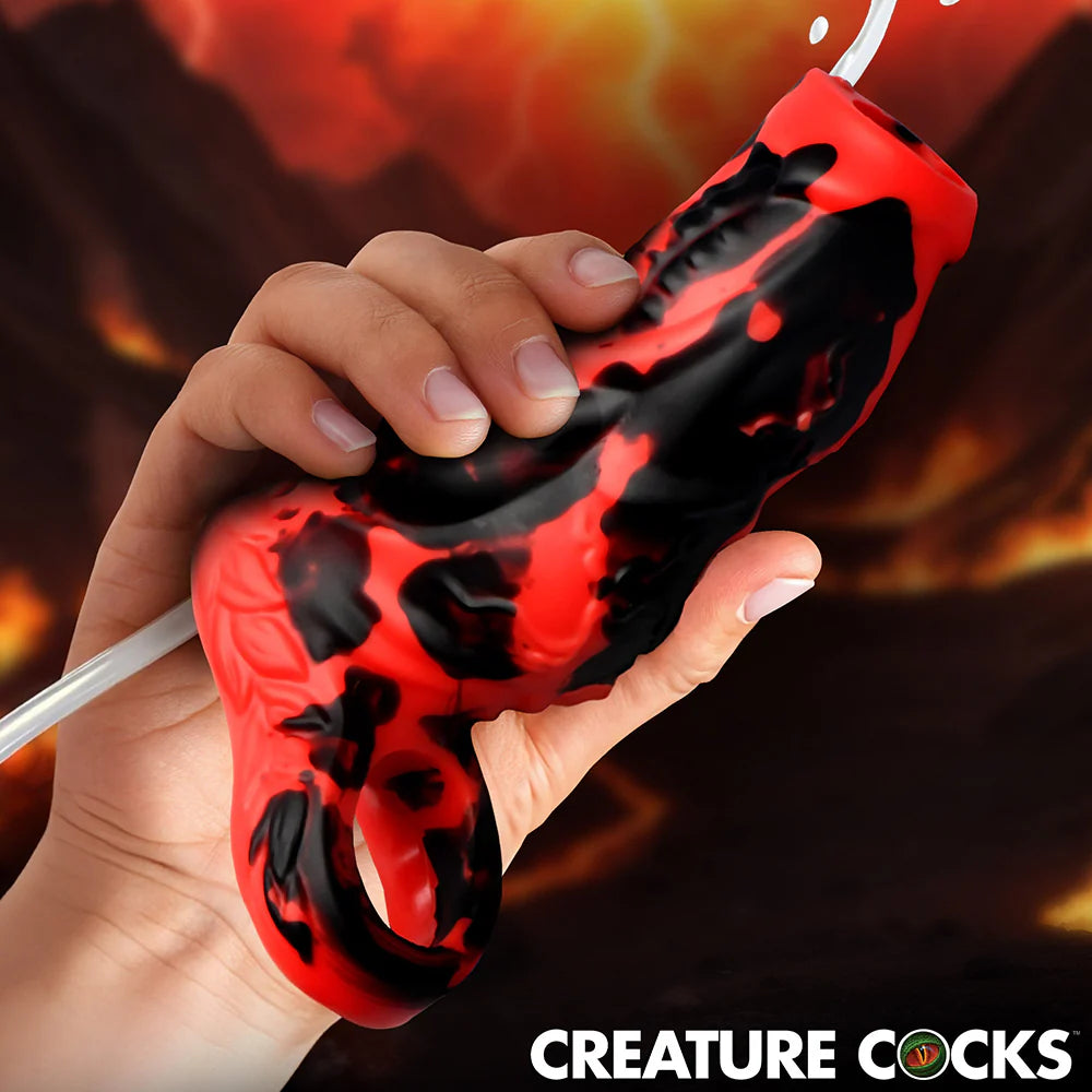 Creature Cocks Hell Hound Squirting Fantasy Shaped Silicone Wearable Penis Enhancer
