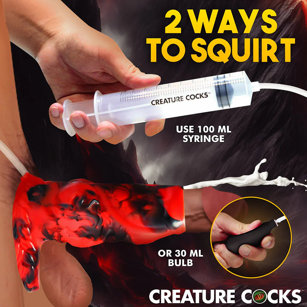 Creature Cocks Hell Hound Squirting Fantasy Shaped Silicone Wearable Penis Enhancer