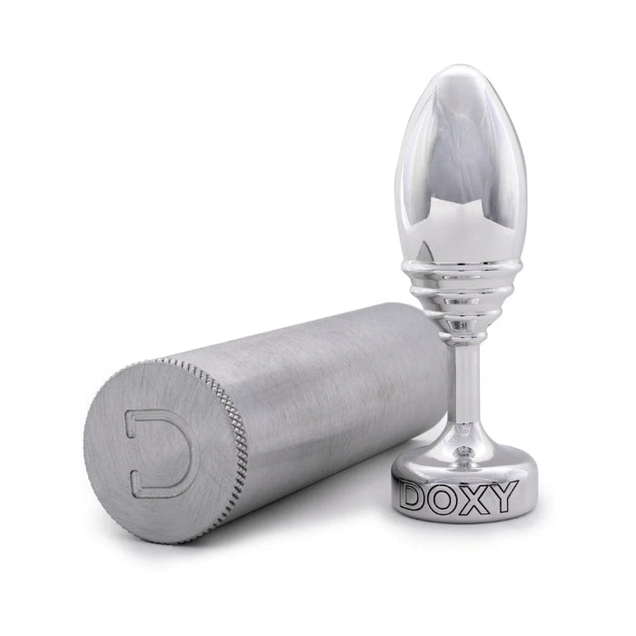 Doxy Ribbed Metal Tapered Weighted Butt Plug