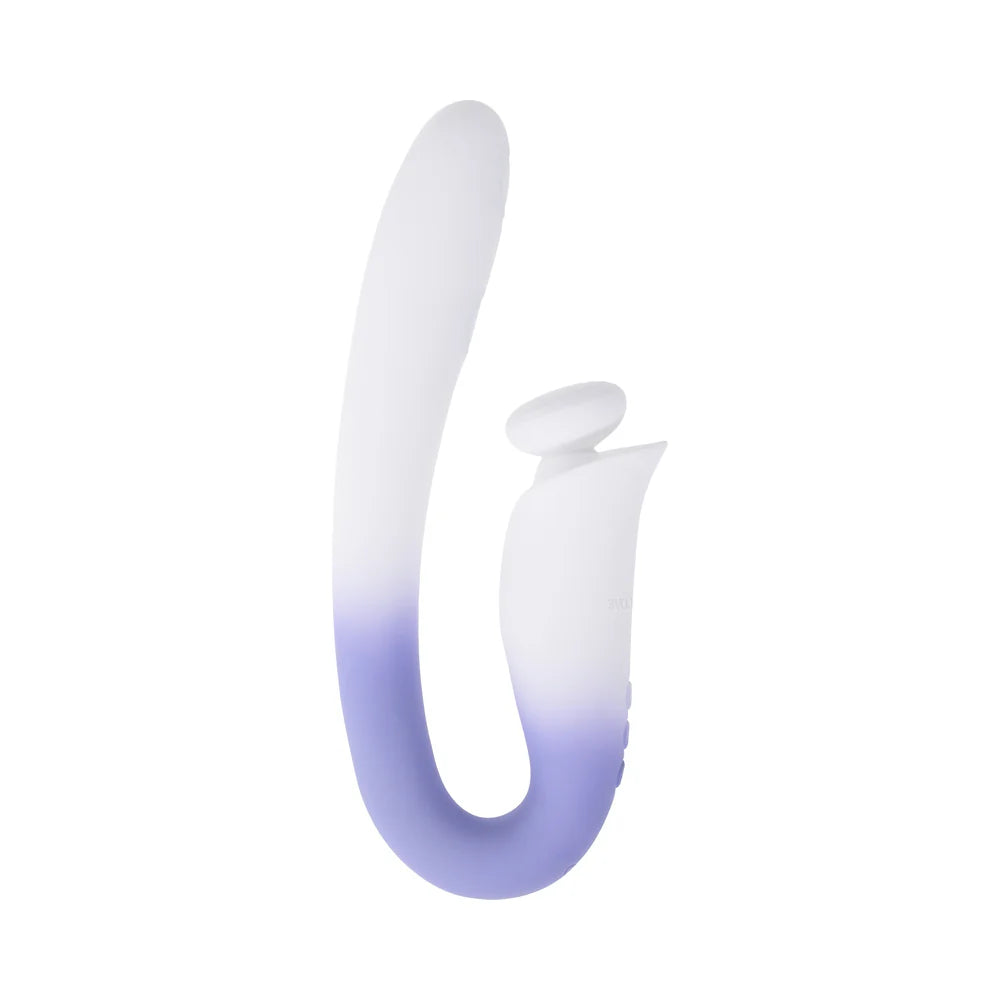 Evolved Spring Loaded Curved Double Tapping Dual Rabbit Style Vibrator