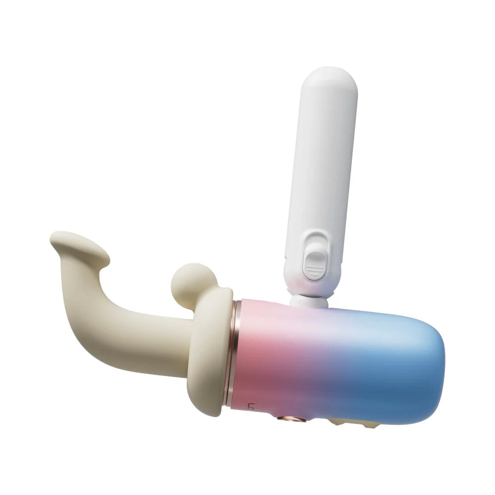 Lovense Spinel App Enabled Compact Rechargeable Thrusting Warming Vibrating Silicone Dildo With Two Attachments