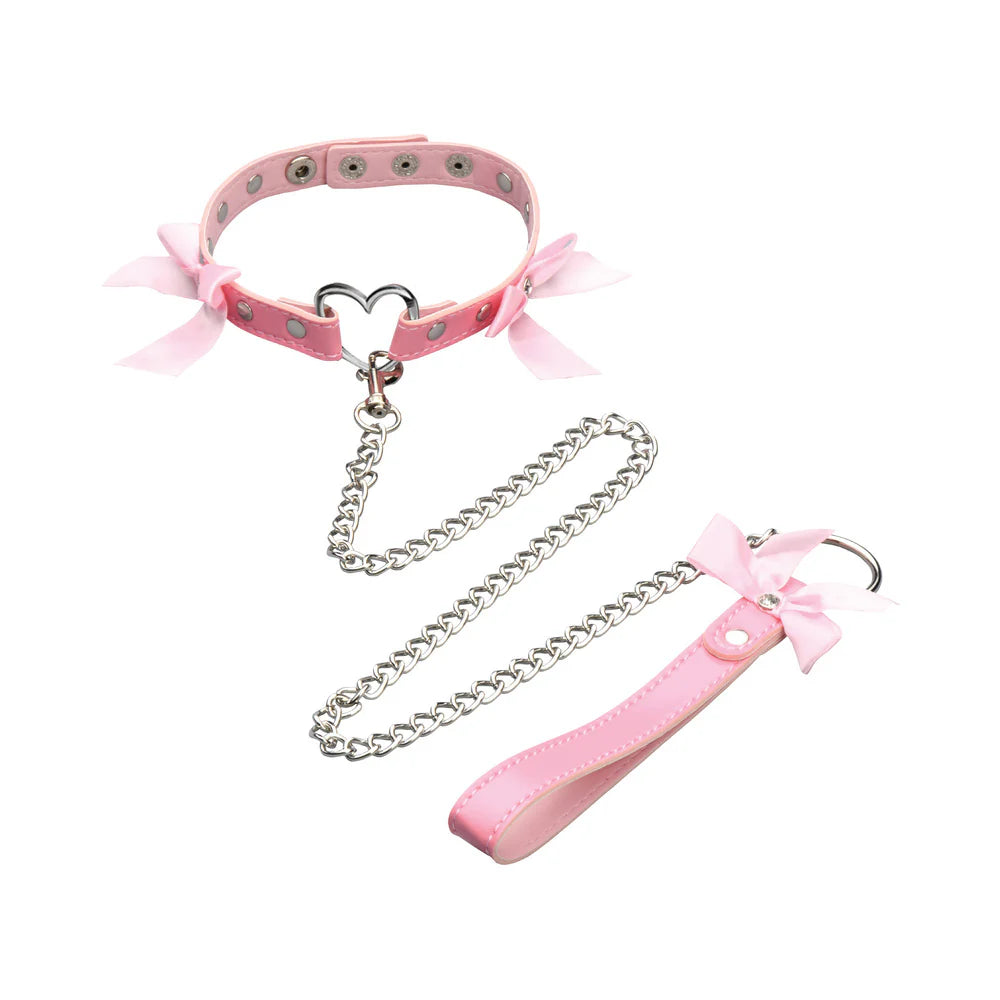 Master Series Kawaii Bondage Set With Cuffs Collar Leash And Flogger