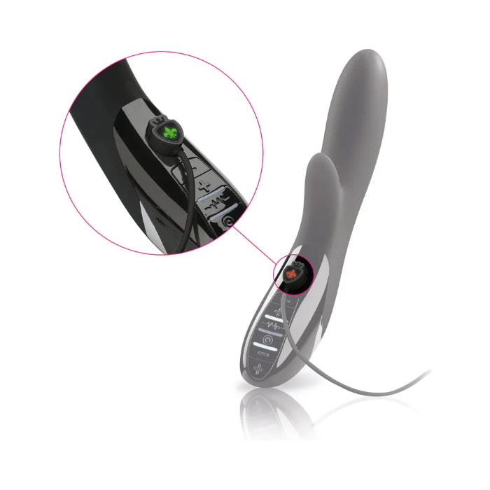 Mystim Daring Danny E-Stim Rechargeable Silicone Curved Dual Stimulating Rabbit Style Vibrator