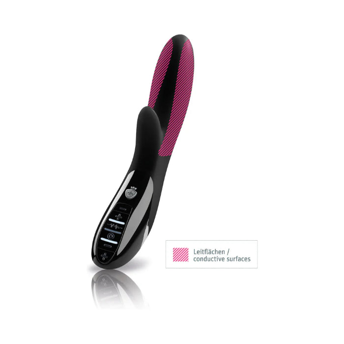 Mystim Daring Danny E-Stim Rechargeable Silicone Curved Dual Stimulating Rabbit Style Vibrator