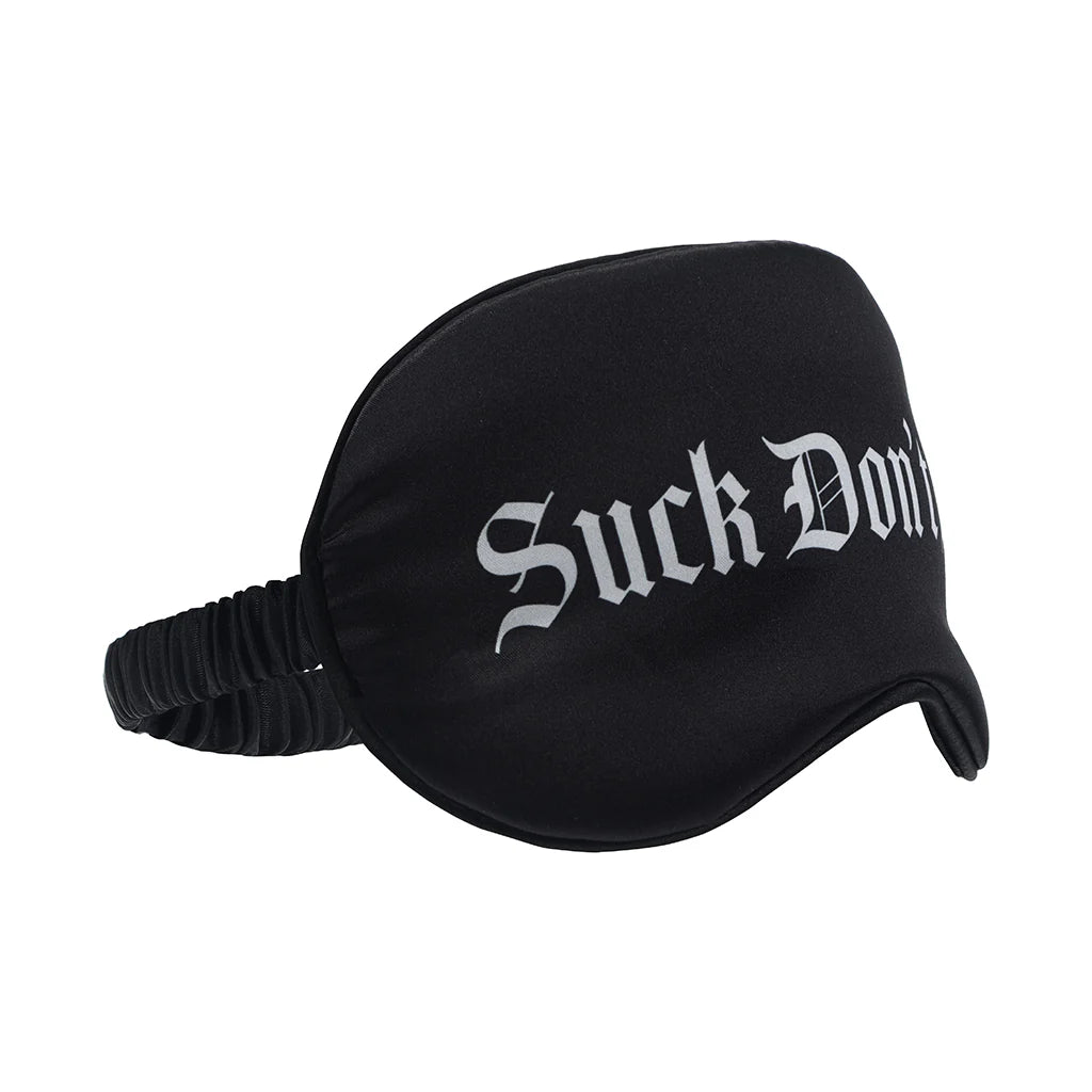 Ouch! Satin Mask Blindfold With Suck Don't Bite Printed Message