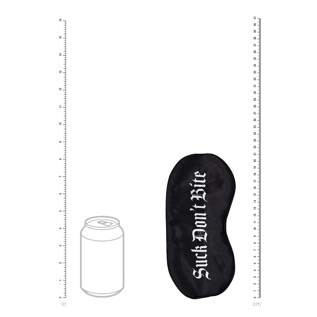 Ouch! Satin Mask Blindfold With Suck Don't Bite Printed Message