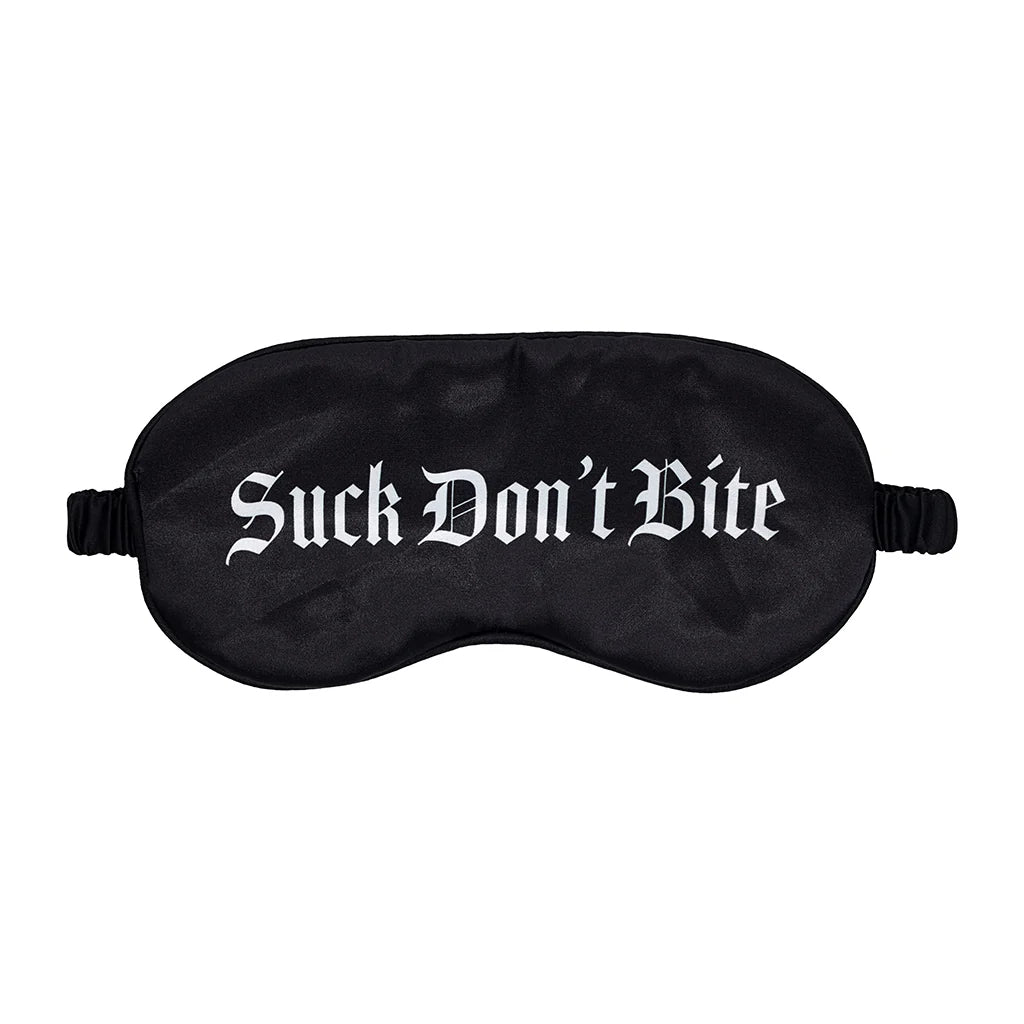 Ouch! Satin Mask Blindfold With Suck Don't Bite Printed Message