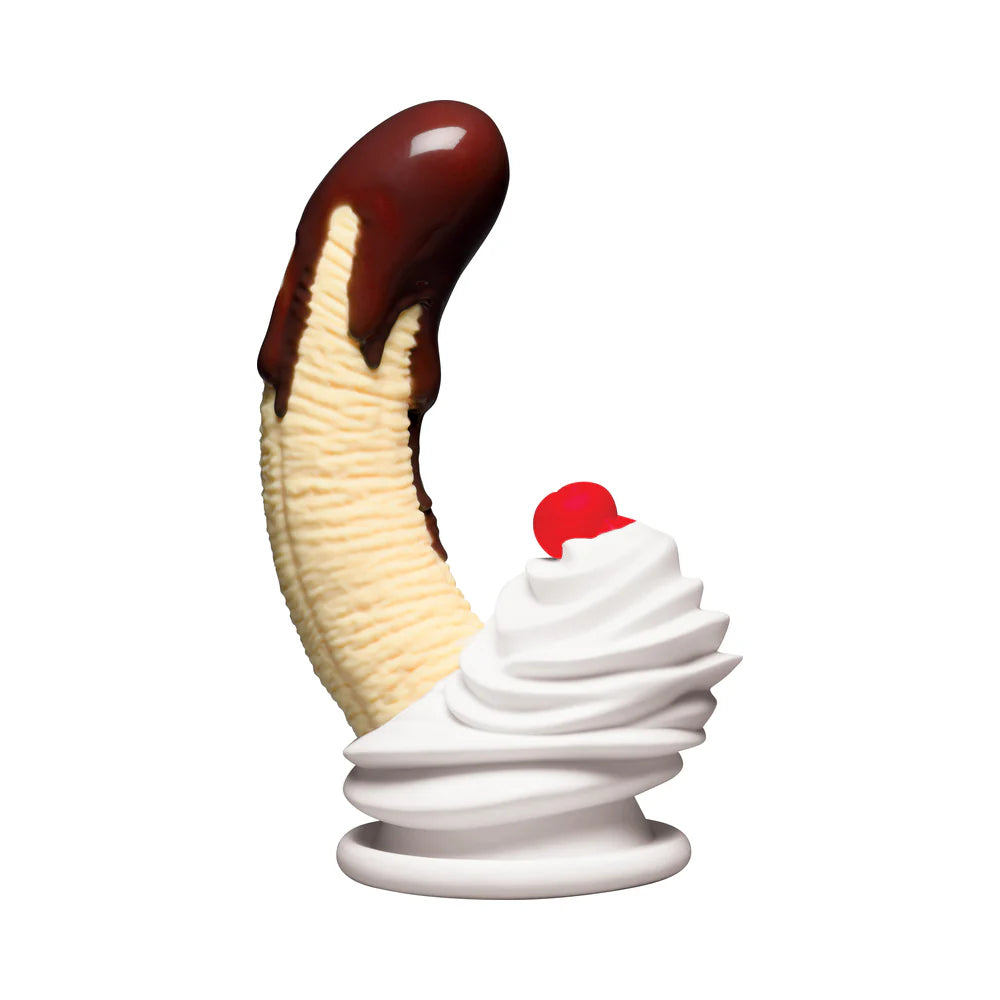 Simply Sweet Chocolate Dipped Banana Split Silicone Dildo With Suction Cup