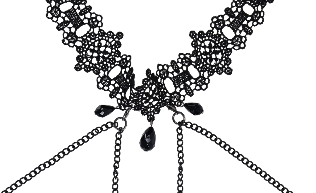 Sportsheets Sex & Mischief Lace Collar with Nipple Ties