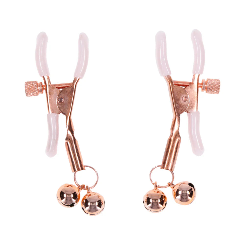 Sportsheets Sex & Mischief Peaches 'n CreaMe Adjustable Nipple Clamps With Bells