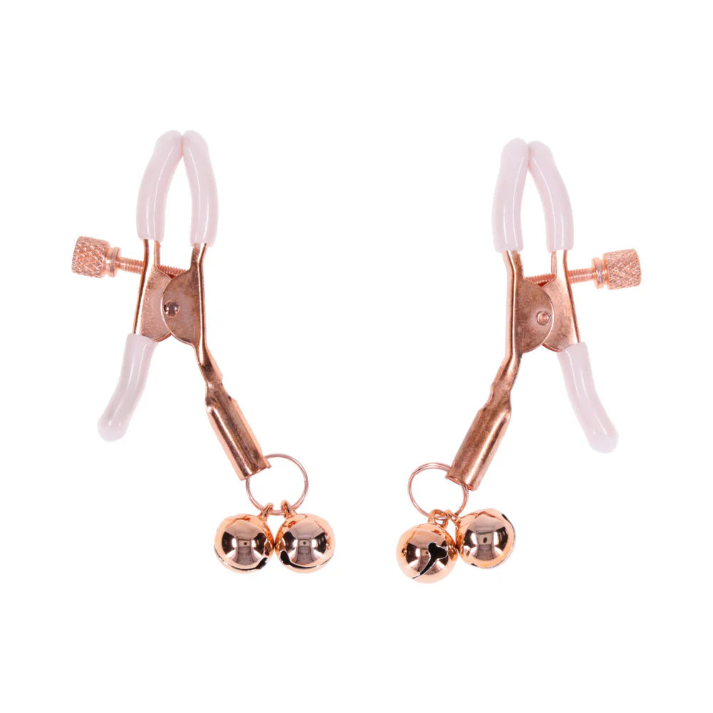 Sportsheets Sex & Mischief Peaches 'n CreaMe Adjustable Nipple Clamps With Bells