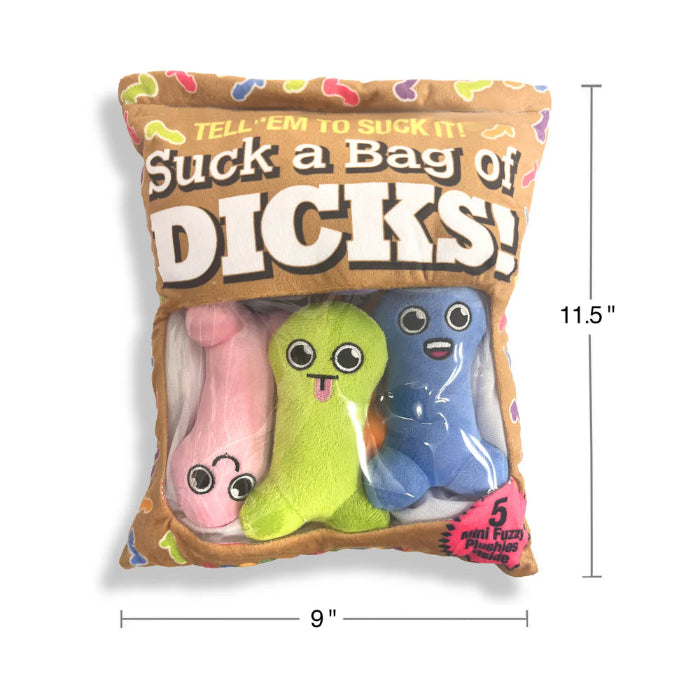 Suck a Bag of Dicks Plushy Pillow with 5 Removable Plush Dicks
