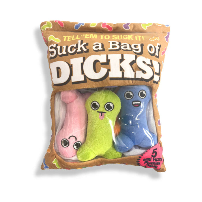 Suck a Bag of Dicks Plushy Pillow with 5 Removable Plush Dicks