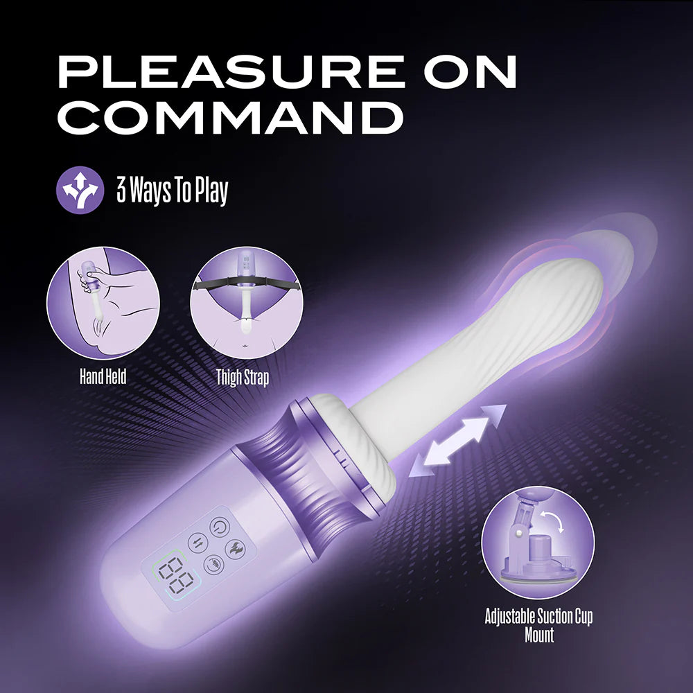 Temptasia Violet Vixen Rechargeable Warming Vibrating Thruster With Suction Cup
