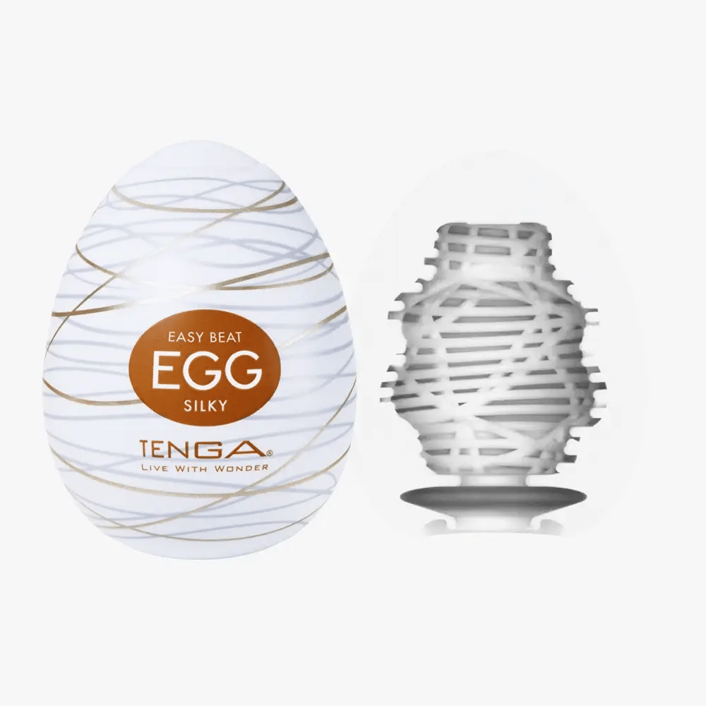 Tenga Egg Silky Line Texture Stretchy Disposable Travel Sized Masturbation Sleeve