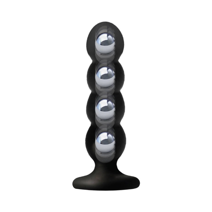 VERS Liquid Silicone Suction Cup Beaded Texture Plug with Rolling Steel Weighted Motion Balls