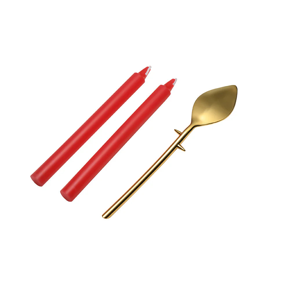 XR Brand Master Series Wax Removal Spoon & Drip Candle Set For Wax Play