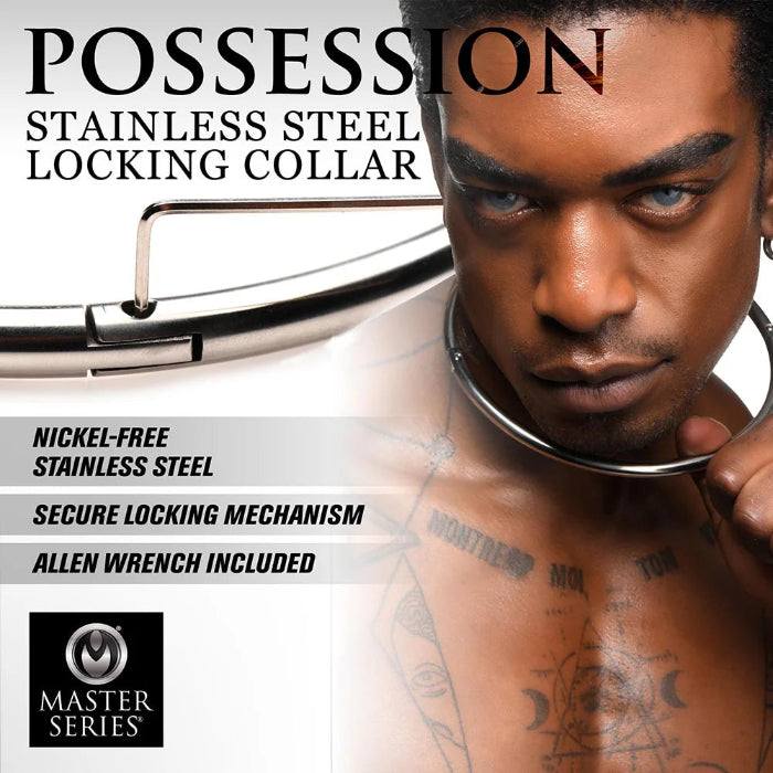 XR Brands Master Series Possession Stainless Steel Infinity Locking Collar Great For Long-Term Wear