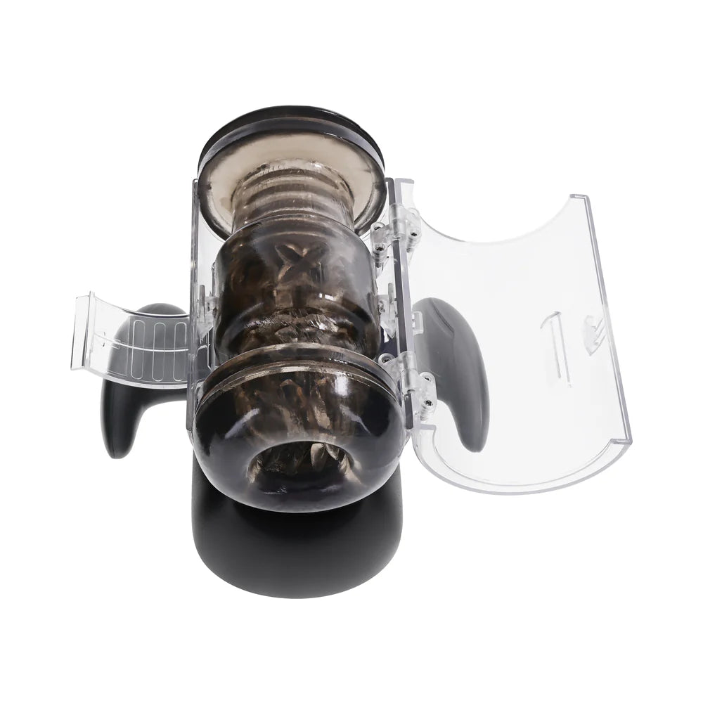 Zero Tolerance Hold Me Tight Stroker Warming Automatic Thrusting and Vibrating Stroker With Handles and Phone Mount