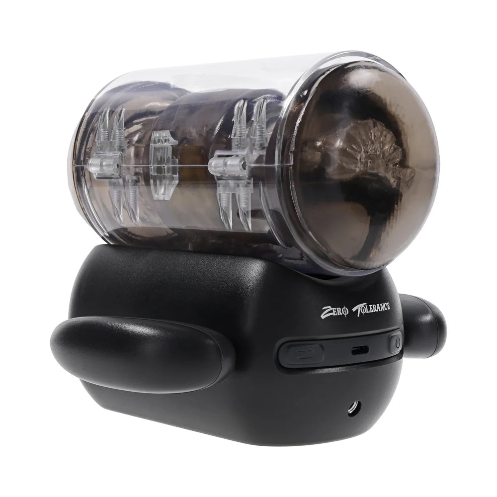 Zero Tolerance Hold Me Tight Stroker Warming Automatic Thrusting and Vibrating Stroker With Handles and Phone Mount