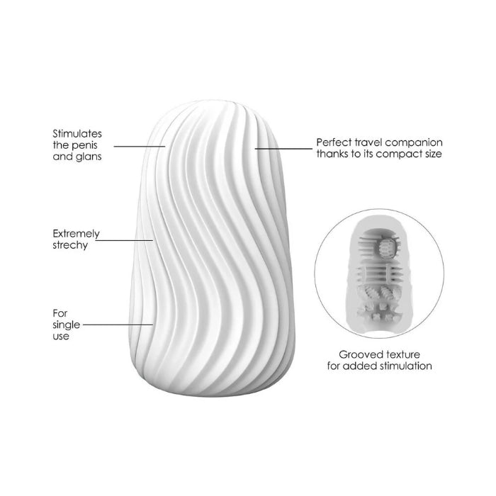 Adam & Eve Stroke & Go Squishy Silicone Reversible Textured Masturbator with Storage Case