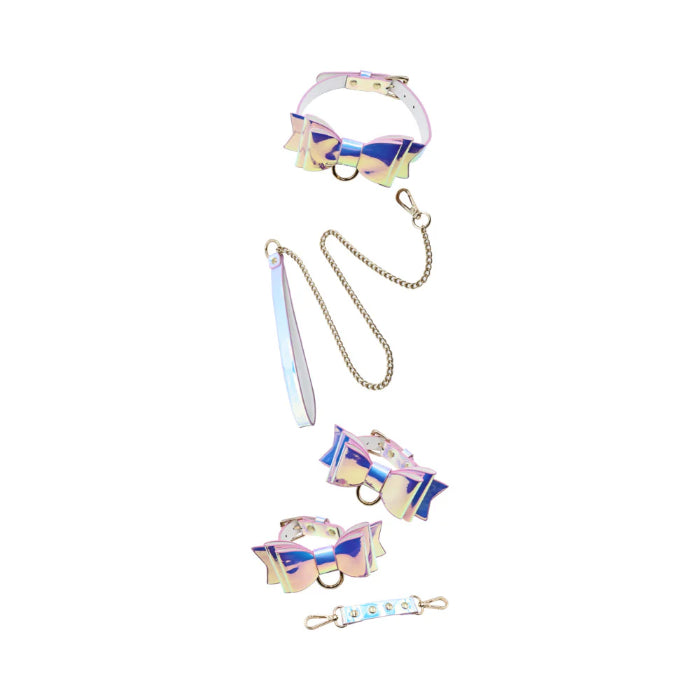 Adam & Eve The Fairy 5 Piece Holographic Bondage Set With Cuffs Collar And Leash