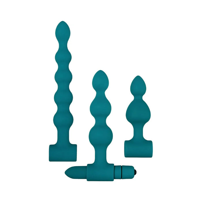 Adam & Eve Vibrating Bumpy Bead Silicone Flexible Anal Bead Set